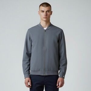 BYLT Limitless Bomber Jacket Mens Large Slate Gray Zip Up Premium Basics